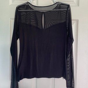 Sheer Black Long Sleeve Shirt